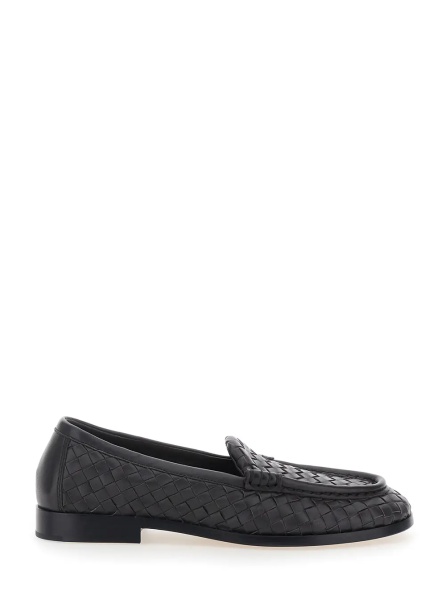 Mocasini 'Silenzio' Brown Loafers with Rounded Toe and Intreccio Motif in Leather for Women
