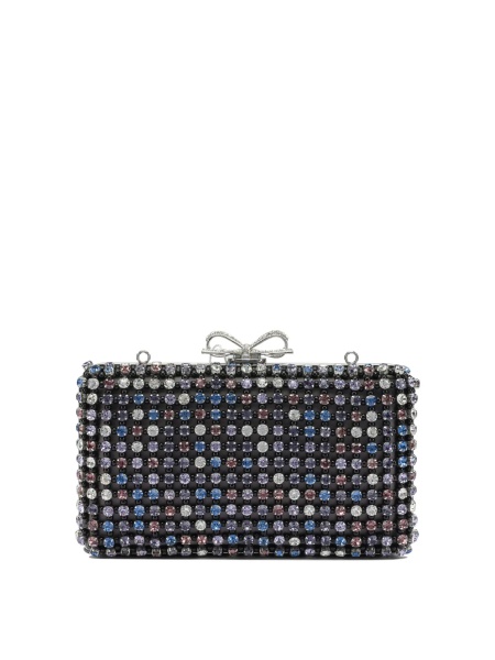 Multi-crystal knit clutch bag