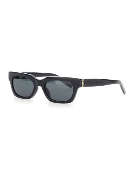Ochelari de soare Saint Laurent negri din acetat 'Wellington'