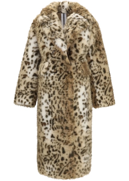 Paltoane Leopard print faux fur Coat