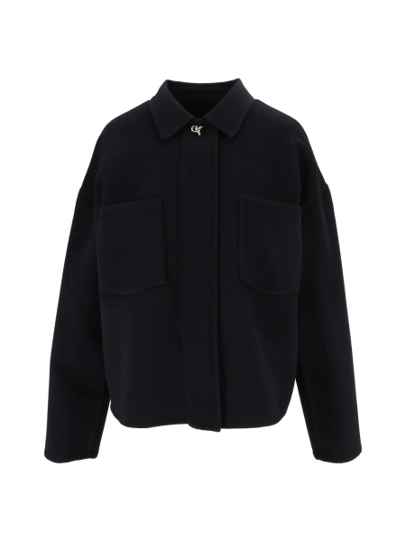 Paltoane WOOL DOUBLE CROPPED SHIRT JACKET WITH FILO DIAMANTE DETAIL