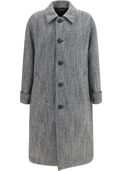 Palton Chevron wool-blend single-breasted Coat