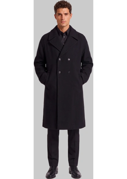 Palton Double-Breasted Coat In Wool And Felted Alpaca