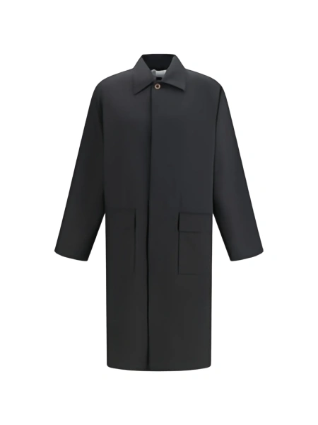 Palton GR10K negru din polyester si lana