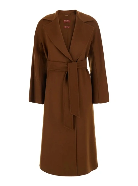 Palton MaxMara Studio maro din lana si casmir