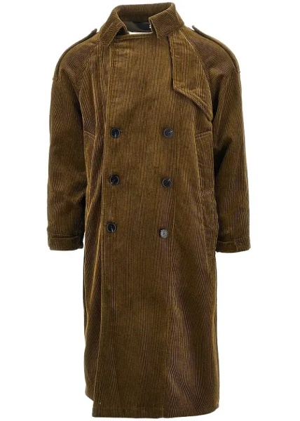 Palton Paltò Corduroy double-breasted long coat