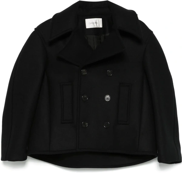Palton Saint Laurent negru din lana