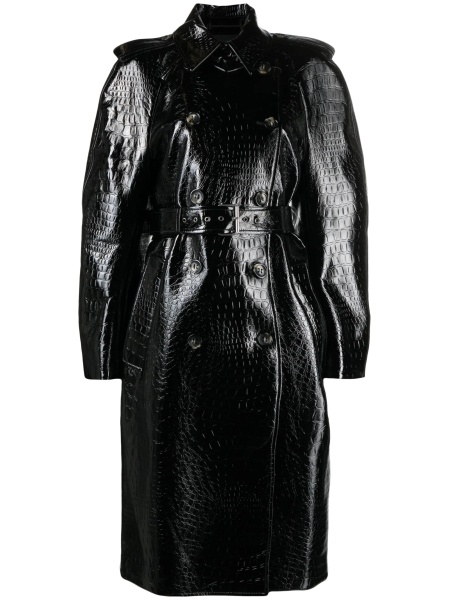 Palton SPORTMAX negru din vascoza si poliuretan