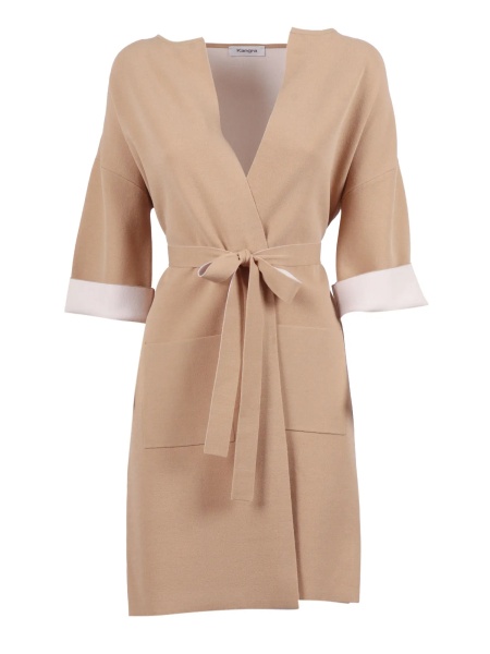 Palton Two-tone duster coat with belt