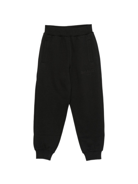 Pantaloni Balmain negri din elastan si bumbac