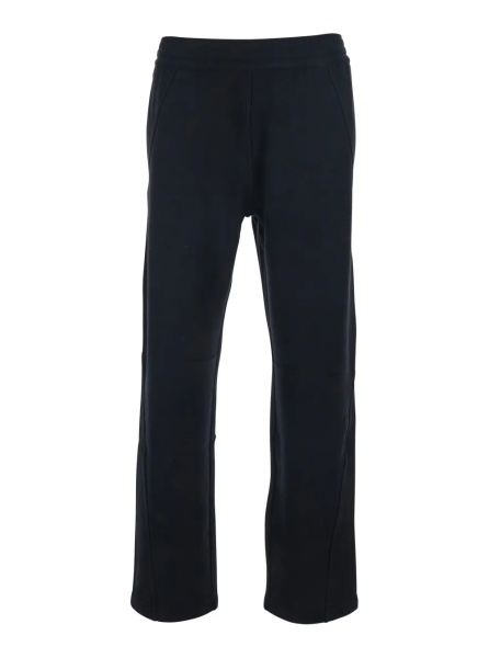 Pantaloni Black Pants with Elastic Waist and Embroidered Logo on the Back in Cotton for Men