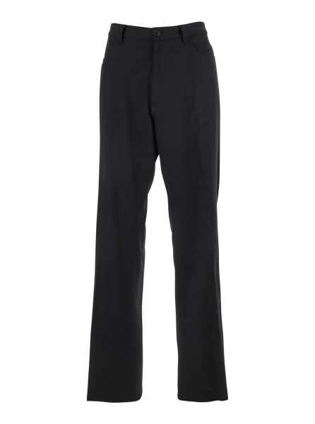 Pantaloni Black Tailored Trousers with Belt Loops in Wool Man