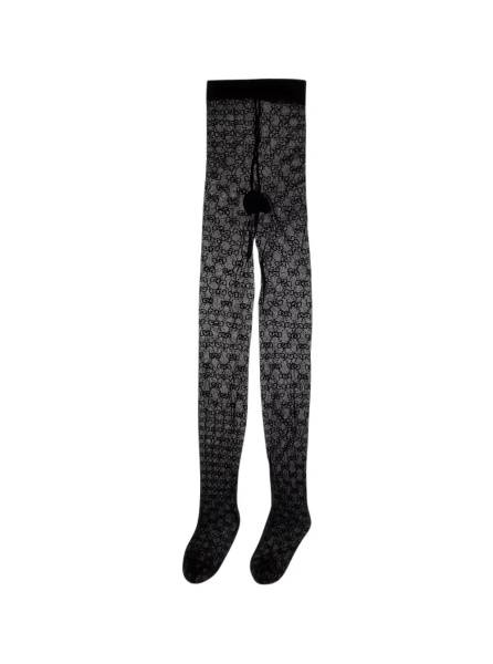 Pantaloni Black tights with all-over GG motif in Tech Fabric women