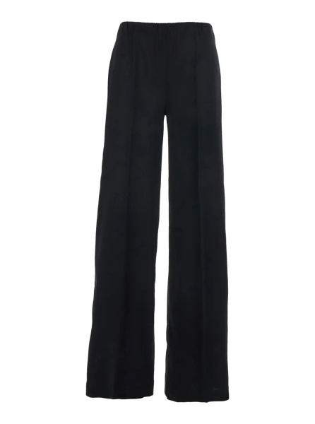 Pantaloni Black Women's Pants with Elastic Waistband