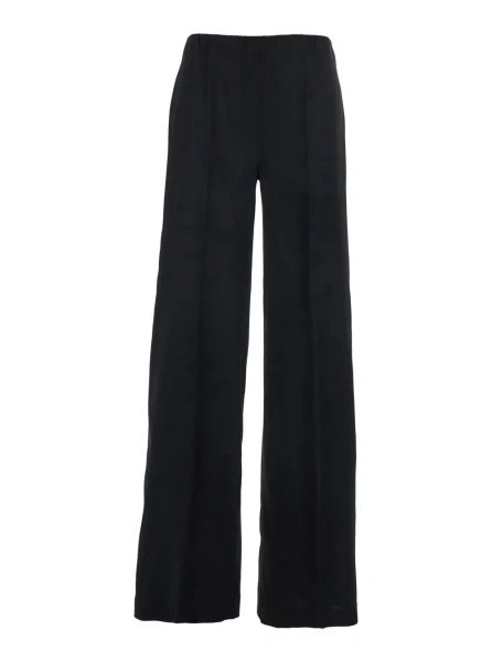 Pantaloni Black Women's Pants with Elastic Waistband