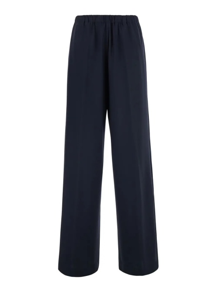 Pantaloni Blue Pants with elasticated waist and strass detail in wool blend woman