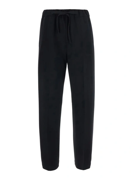 Pantaloni 'Buddy' Black pants with elastic drawstring waistband in fabric for women