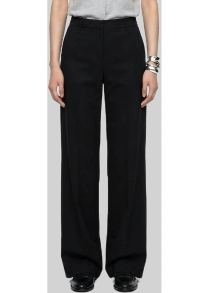 Pantaloni casual SUTTON NEW YORK negri din satin