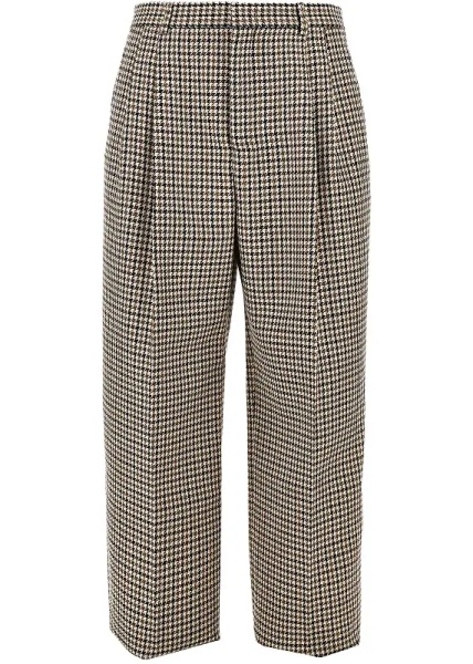 Pantaloni Check tweed pleated pants