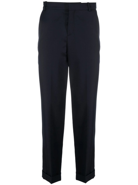 Pantaloni conici Balmain albastri din lana