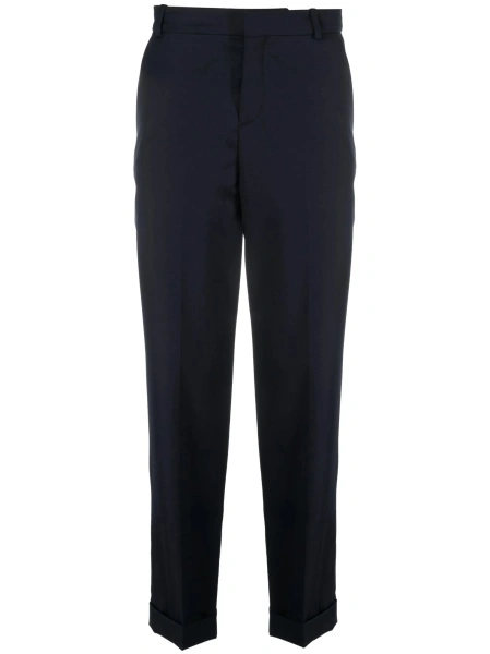 Pantaloni conici Balmain albastri din lana