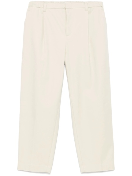 Pantaloni conici Brunello Cucinelli albi din elastan si bumbac