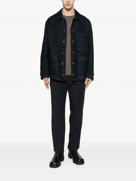 Pantaloni conici Emporio Armani albastri