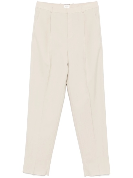 Pantaloni conici Saint Laurent neutri din lana