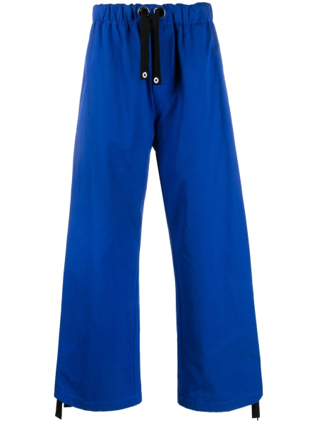 Pantaloni de trening Versace albastri din vascoza si bumbac