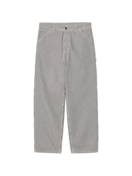 Pantaloni drepti Carhartt albi din bumbac
