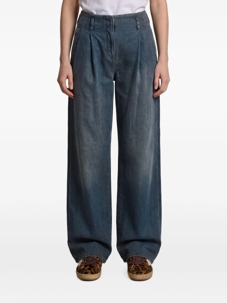 Pantaloni drepti Golden Goose albastri