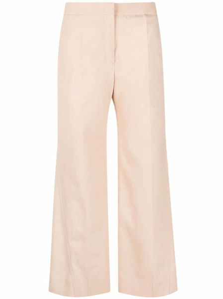 Pantaloni drepti Jil Sander neutri din bumbac