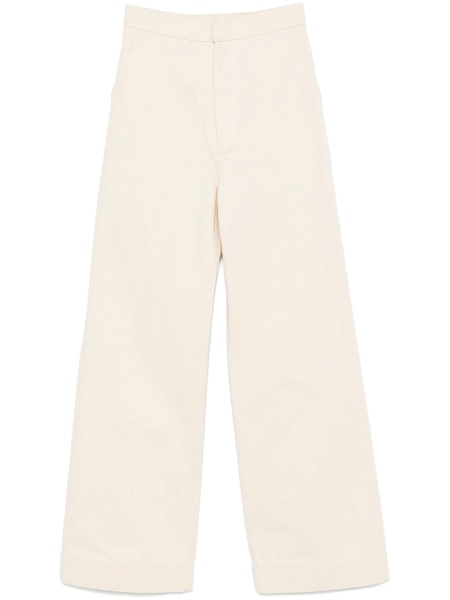 Pantaloni drepti Jil Sander neutri din bumbac