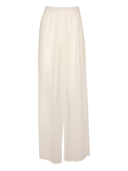 Pantaloni drepti MISSONI BEACHWEAR albi