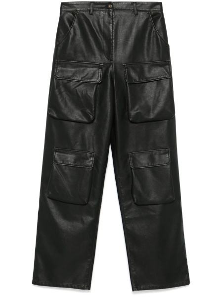 Pantaloni drepti MSGM negri din vascoza si fibre
