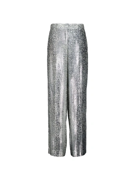 Pantaloni drepti Stella McCartney argintii