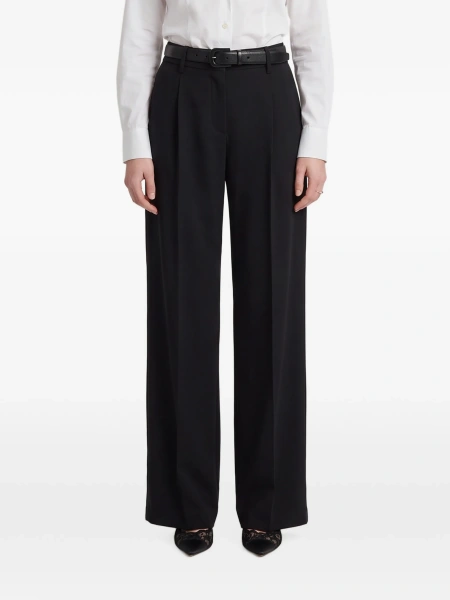 Pantaloni drepti SUTTON NEW YORK negri din polyester si elastan