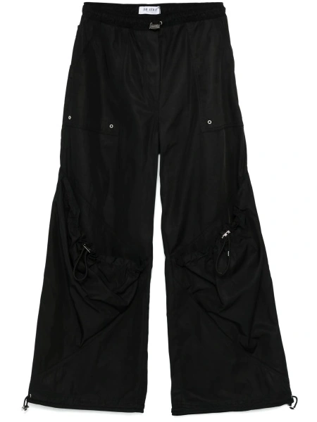 Pantaloni drepti THE ATTICO negri din polyester