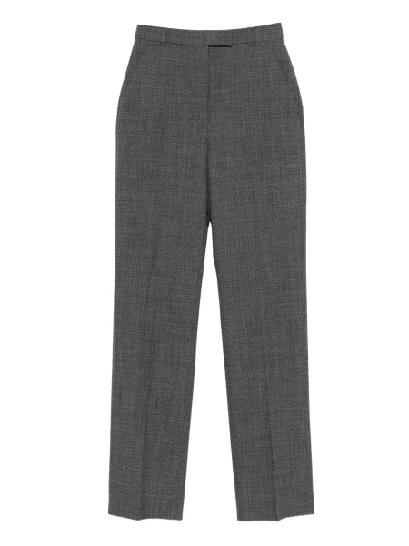 Pantaloni eleganti Alexander McQueen gri din lana