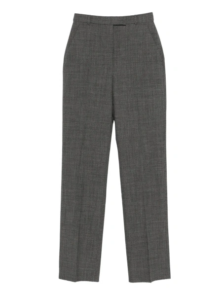 Pantaloni eleganti Alexander McQueen gri din lana