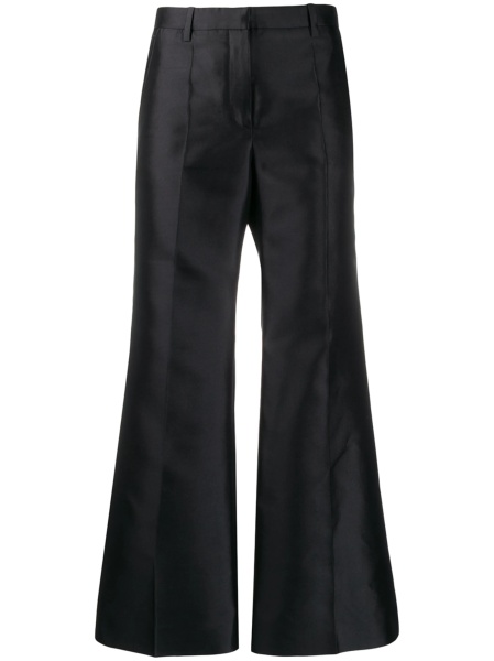 Pantaloni evazati Givenchy albastri din matase si lana