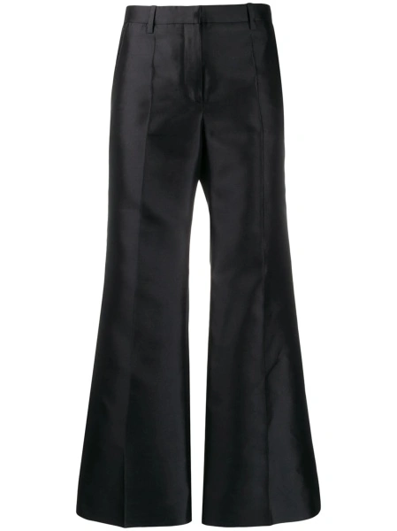 Pantaloni evazati Givenchy albastri din matase si lana
