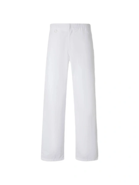 Pantaloni evazati Laminar albi