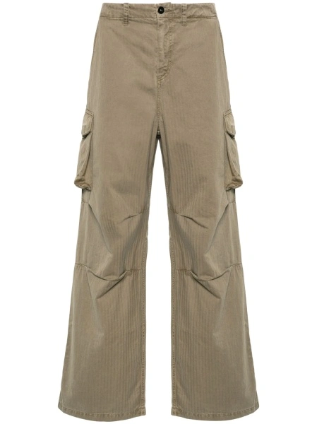 Pantaloni evazati OUR LEGACY verzi din bumbac