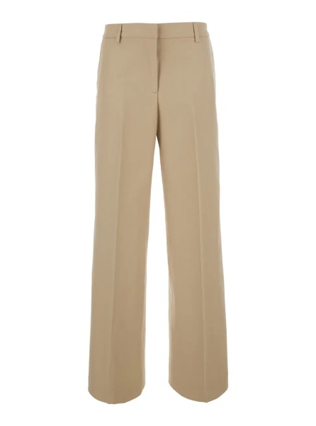 Pantaloni 'Francoise' Beige Pants with a welt pocket on the back in wool and cotton blend for women