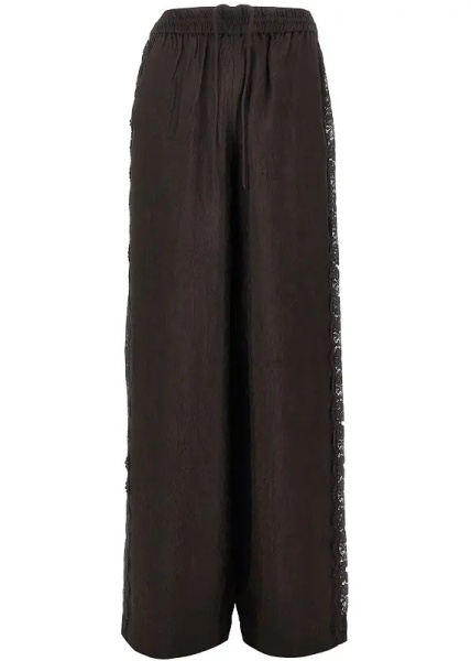 Pantaloni Jacquard pants with lace bands