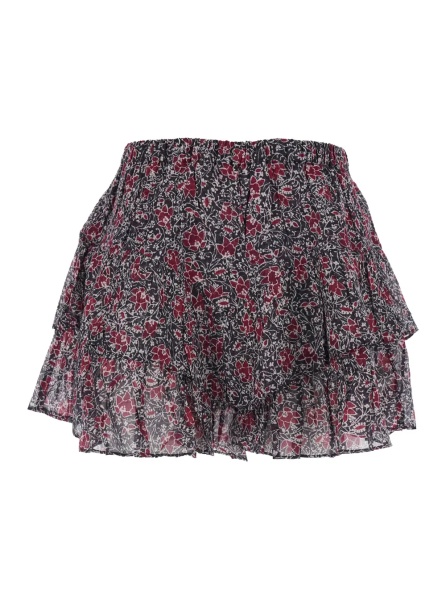 Pantaloni 'Jocadia' Violet Shorts with Elastic Waist and All-Over Floral Motif in Cotton Woman