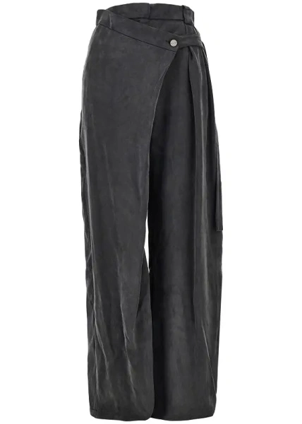 Pantaloni Pinko negri din twill