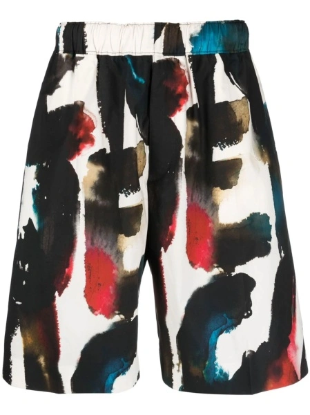 Pantaloni scurti Alexander McQueen negri din bumbac