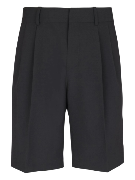 Pantaloni scurti Balmain negri din lana
